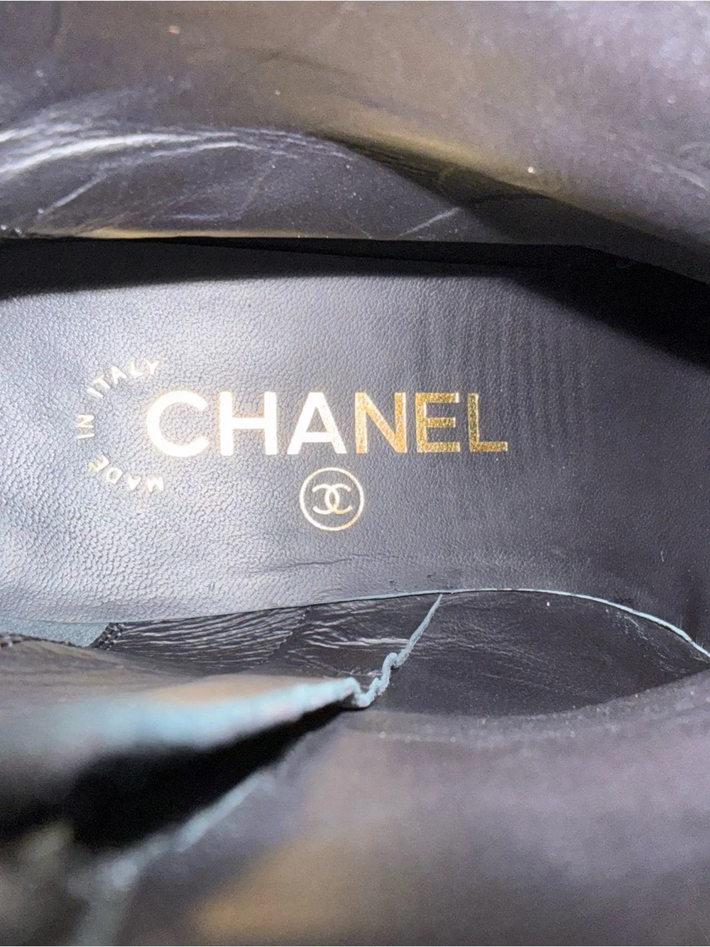 CHANEL Black Suede Pearl Heel Ankle Boots
